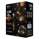KARÁCSONYI FÉNYF FIREFLY 12M 120LED IP44 VINTAGE/PIROS ZY1908T