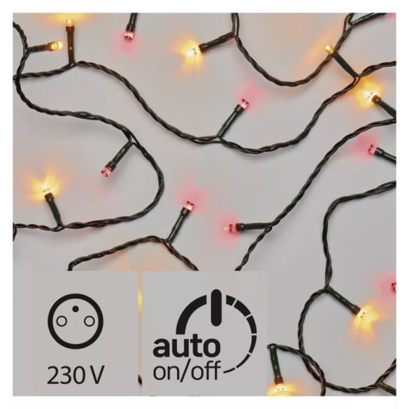 KARÁCSONYI FÉNYF FIREFLY 12M 120LED IP44 VINTAGE/PIROS ZY1908T