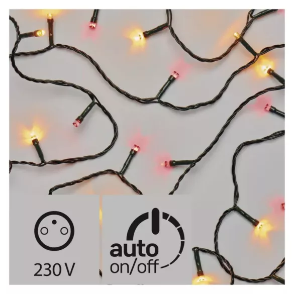 KARÁCSONYI FÉNYF FIREFLY 12M 120LED IP44 VINTAGE/PIROS ZY1908T