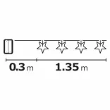 KARÁCSONYI GARLAND FA CSILLAG 10LED 3xAA IDŐZÍTŐ MELEG FEHÉR ZY1968