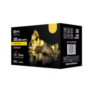 EMOS KARÁCSONYI FÉNYFÜZÉR ARANY HARANG 10LED 1,35M 2×AA MELEG FEHÉR