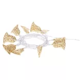 EMOS KARÁCSONYI FÉNYFÜZÉR ARANY HARANG 10LED 1,35M 2×AA MELEG FEHÉR