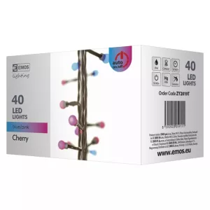 HOME DECO FÉNYF CHERRY 4M 40LED IP44 IDŐZÍTŐ KÉK/PINK ZY2019T