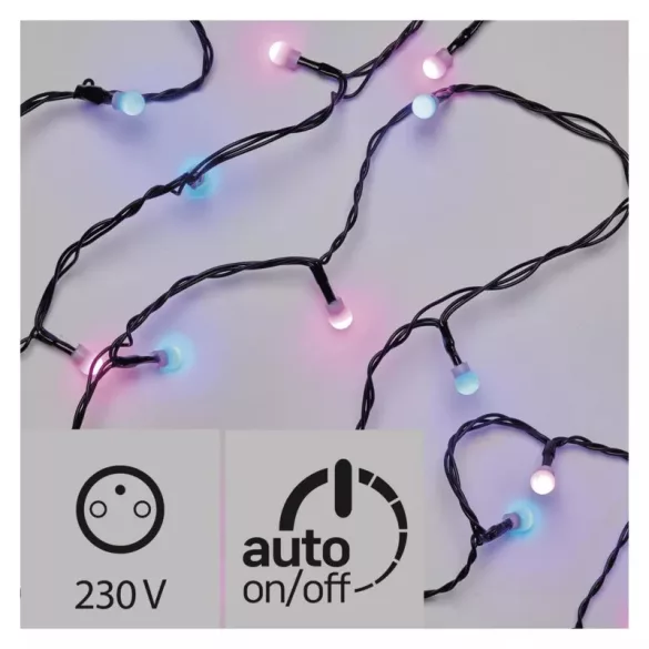 HOME DECO FÉNYF CHERRY 4M 40LED IP44 IDŐZÍTŐ KÉK/PINK ZY2019T