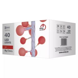  HOME DECO FÉNYF BIG CHERRY 4M 40LED IP44 IDŐZÍTŐ PIROS ZY2024T