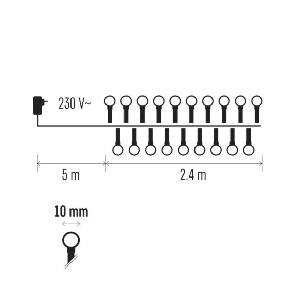 KARÁCSONYI FÉNYF CHERRY SÜNI 2.4M 288LED IP44 IDŐZÍTŐ PIROS ZY2029T