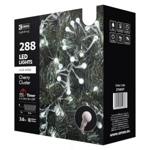 KARÁCSONYI FÉNYF CHERRY SÜNI 2.4M 288LED IP44 IDŐZÍTŐ HIDEG ZY2032T