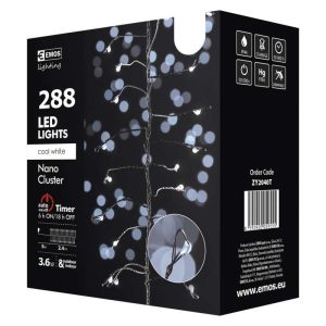 KARÁCSONYI FÉNYF NANO SÜNI 2.4M 288LED IP44 IDŐZÍTŐ HIDEG