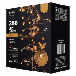   KARÁCSONYI FÉNYF NANO SÜNI 2.4M 288LED IP44 IDŐZÍTŐ VINTAGE