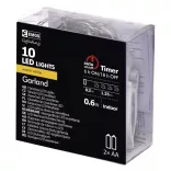 KARÁCSONYI GIRLAND FA PARIPA 10LED 2×AA IDŐZÍTŐ MELEG FEHÉR ZY2063