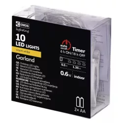   KARÁCSONYI GIRLAND FA PARIPA 10LED 2×AA IDŐZÍTŐ MELEG FEHÉR ZY2063