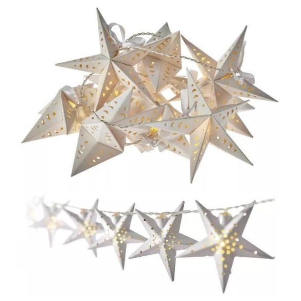 EMOS Karácsonyi Fényforrás 3D csillag 10LED 2×AA időzítő meleg fehér ZY2064