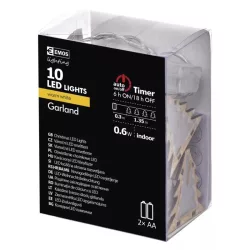   EMOS Karácsonyi Fényforrás 3D fenyő 10LED 2×AA időzítő meleg fehér ZY2066