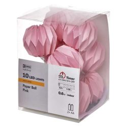 HOME DECO FÉNYF PAPÍR LAMPION LILA 10LED 2xAA IDŐZ. MELEG F