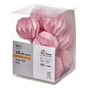 HOME DECO FÉNYF PAPÍR LAMPION LILA 10LED 2xAA IDŐZ. MELEG F