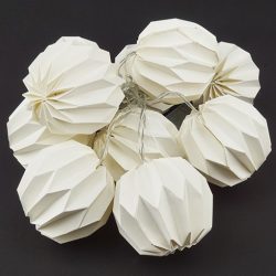   HOME DECO FÉNYF PAPÍR LAMPION FEHÉR 10LED 2xAA IDŐZ. MELEG F