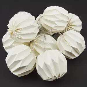 HOME DECO FÉNYF PAPÍR LAMPION FEHÉR 10LED 2xAA IDŐZ. MELEG F