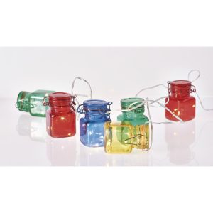 EMOS Home Dekoráció színes üvegcsék 1.5M 18LED 3xA időzítővel, meleg fehér