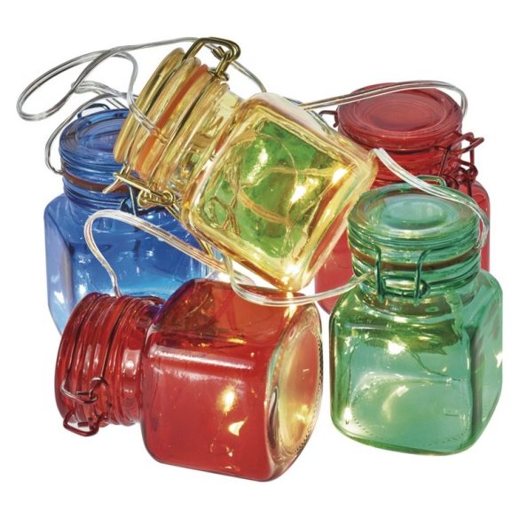 EMOS Home Dekoráció színes üvegcsék 1.5M 18LED 3xA időzítővel, meleg fehér