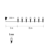 EMOS KARÁCSONYI FÉNYFÜZÉR CLASSIC M-APP 2/1 15M 150LED IP44 HF/MF ZY2188