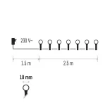 EMOS KARÁCSONYI FÉNYFÜZÉR CHERRY 50 LED 2,5M hideg fehér