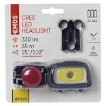 EMOS FEJLÁMPA 1 COB + CREE LED, 3xAAA P3531