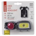 EMOS FEJLÁMPA 1 COB + CREE LED, 3xAAA P3531