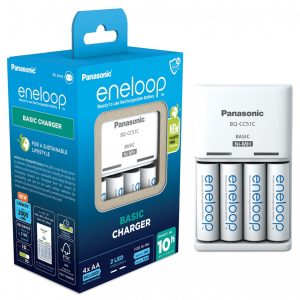 Panasonic Eneloop BQ-CC51E töltő +4db BK-3MCDE 2000 mAh AA akku