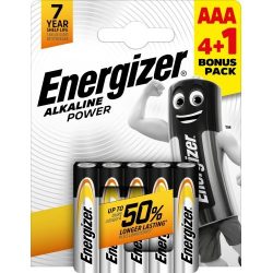 Energizer Alkaline Power AAA mikró alkáli elem LR03 Bl/4+1