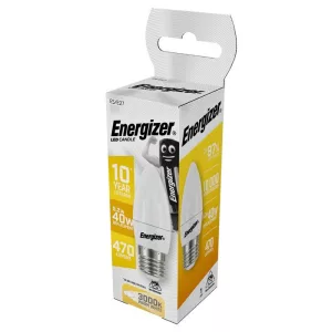 ENERGIZER LED GYERTYA E27 4,9W 470lumen (40W) meleg fehér WW 3000K