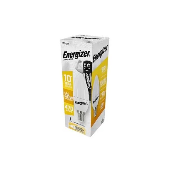 ENERGIZER LED GYERTYA E14 4,9W 470lumen (40W) meleg fehér WW 3000K