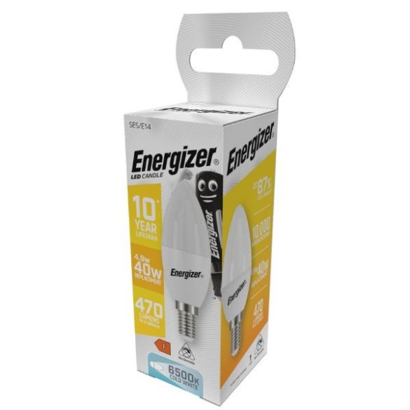 ENERGIZER LED GYERTYA E14 4,9W 470lumen (40W) hideg fehér CW 6500K