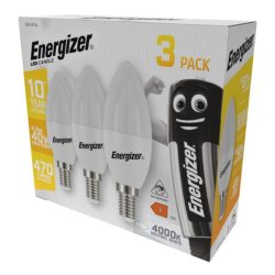   ENERGIZER LED GYERTYA E14 4,9W 470lumen (40W) term. fehér NW 4000K 3DB-OS DOBOZ