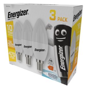 ENERGIZER LED GYERTYA E14 4,9W 470lumen (40W) hideg fehér CW 6500K 3DB-OS DOBOZ