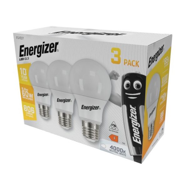 ENERGIZER LED GLOBE E27 8,8W 806lumen (60W) term. fehér NW 4000K 3DB-OS DOBOZ