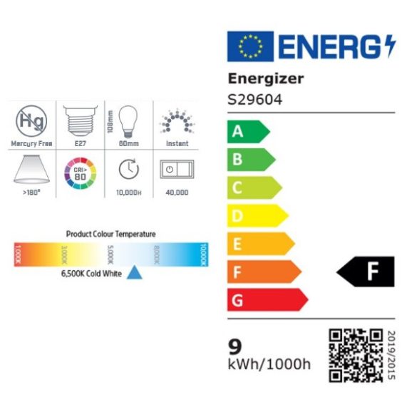 ENERGIZER LED GLOBE E27 8,8W 806lumen (60W) hideg fehér CW 6500K 3DB-OS DOBOZ