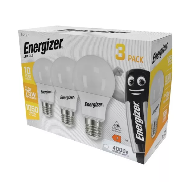 ENERGIZER LED GLOBE E27 11,1W 1050lumen (75W) term. fehér NW 4000K 3DB-OS DOBOZ