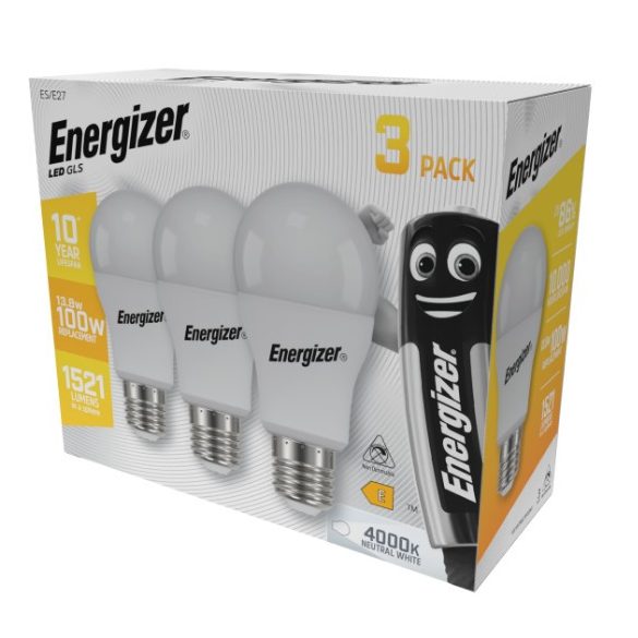 ENERGIZER LED GLOBE E27 13,8W 1521lumen (100W) term.fehér NW 4000K 3DB-OS CSOMAG