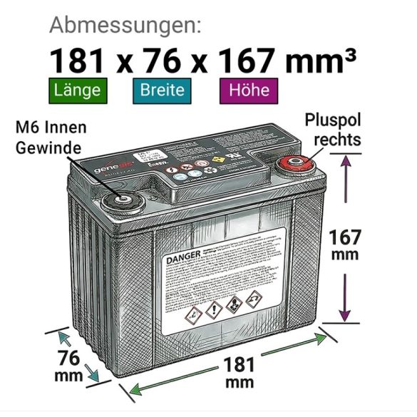 ENERSYS GENESIS G16EP 12V 16Ah ciklikus zselés akku extrém nagy terhelhetőségű