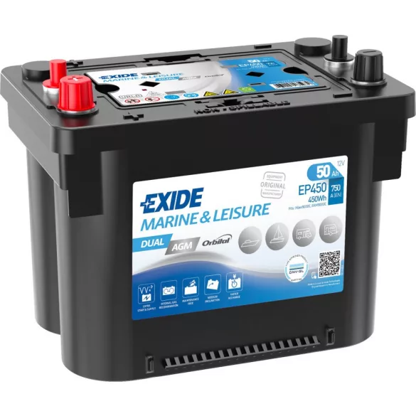 Exide Dual AGM 50Ah 750A Bal+ Akkumulátor (EP450)