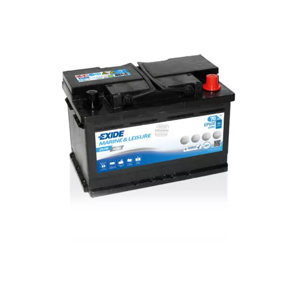 Exide Dual AGM 70Ah 760A Jobb+ Akkumulátor (EP600)