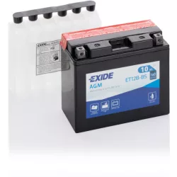 Exide AGM 10Ah 160A Bal+ Motorakkumulátor (ET12B-BS)
