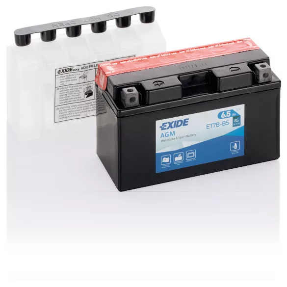 Exide AGM 6.5Ah 85A Bal+ Motorakkumulátor (ET7B-BS)