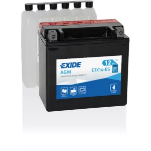 Exide AGM 12Ah 200A Bal+ Motorakkumulátor (ETX14-BS)