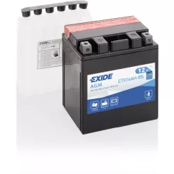 Exide AGM 12Ah 210A Bal+ Motorakkumulátor (ETX14AH-BS)
