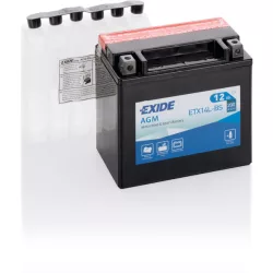 Exide AGM 12Ah 200A Jobb+ Motorakkumulátor (ETX14L-BS)
