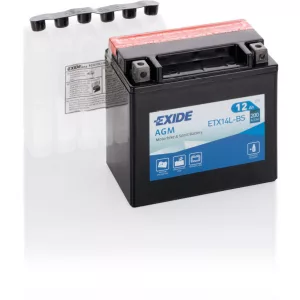 Exide AGM 12Ah 200A Jobb+ Motorakkumulátor (ETX14L-BS)