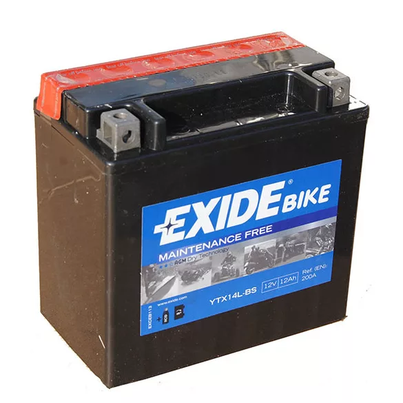 Exide AGM 12Ah 200A Jobb+ Motorakkumulátor (ETX14L-BS)