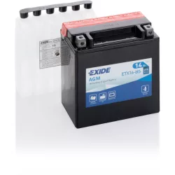 Exide AGM 14Ah 215A Bal+ Motorakkumulátor (ETX16-BS)