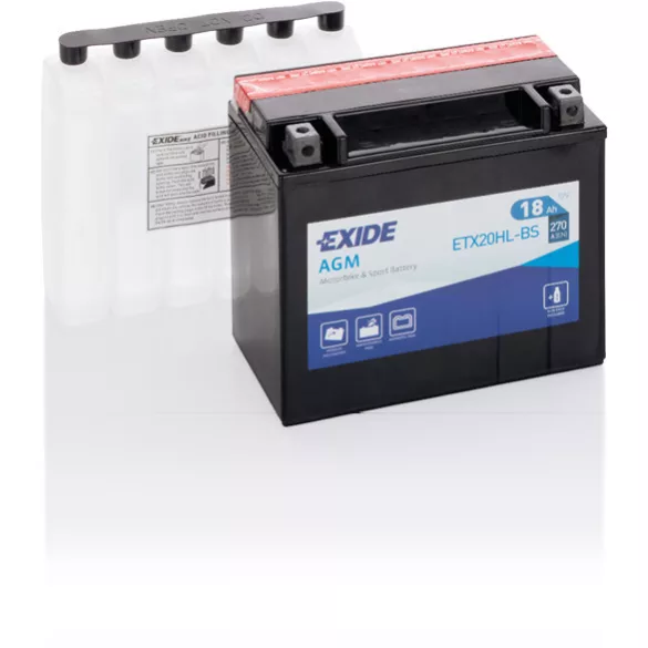 Exide AGM 18Ah 270A Jobb+ Motorakkumulátor (ETX20HL-BS)